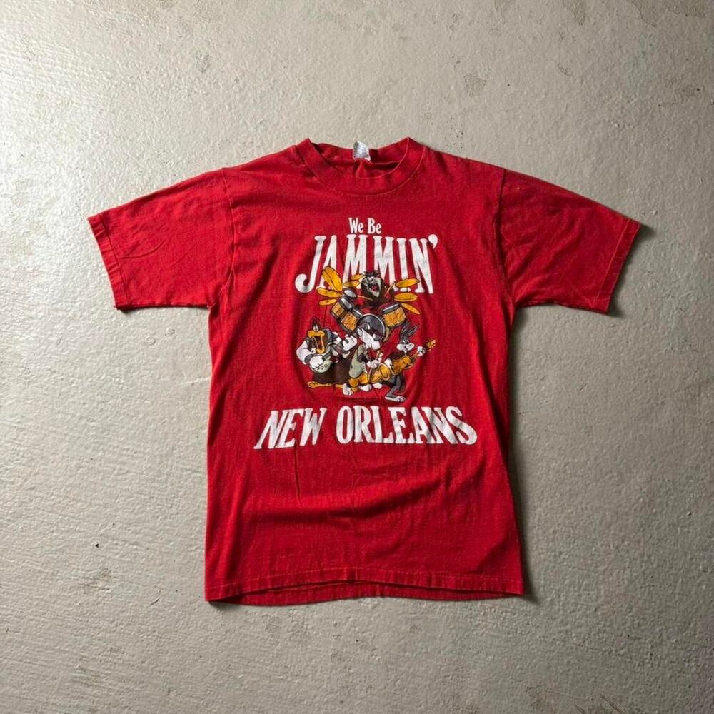 Vintage 80s Looney Tunes Jammin Men's S Tee Cartoon New Orleans